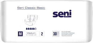 Seni Classic Basic Medium (1 Karton: 4 x 30 Stück) Windeln für Erwachsene, Klebeklettverschluss